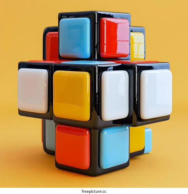Colorful Geometric Abstract 3D Cube Design