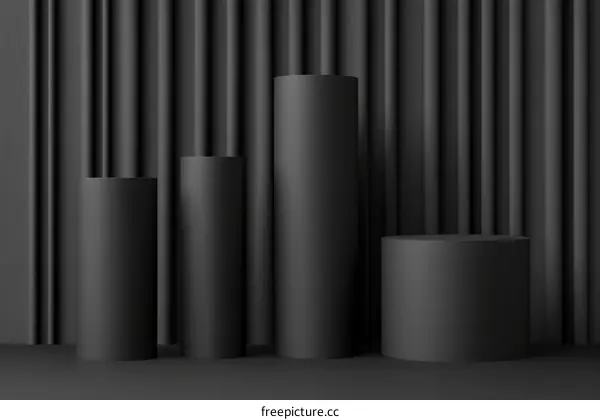 Dark Abstract Cylindrical Display