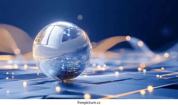 Abstract Futuristic Glass Sphere Technology