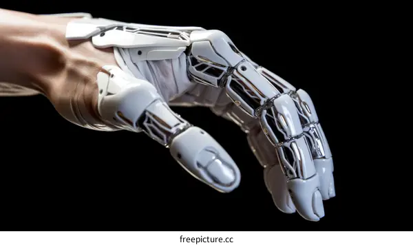3D Rendering of a White Bionic Hand