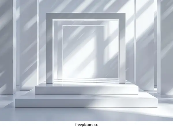 Clean White Geometric Product Showcase Template