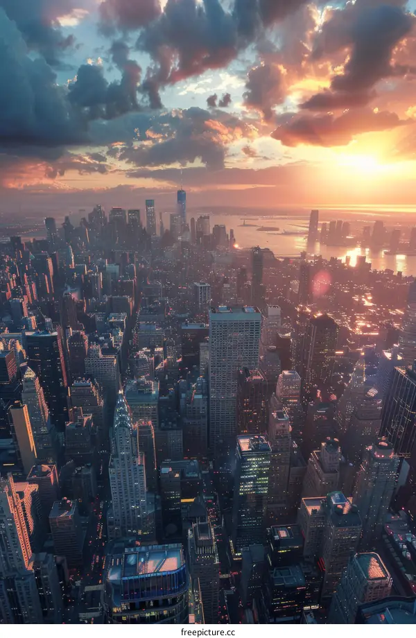 Manhattan Skyline Sunset