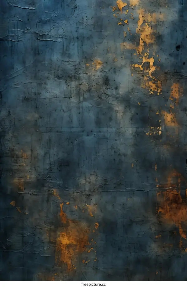 Blue and gold abstract painting