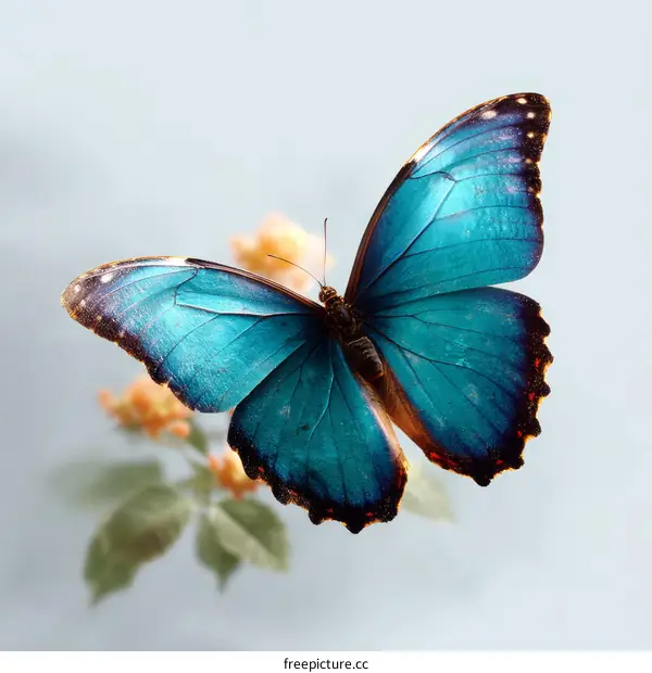 Stunning Blue Morpho Butterfly in Flight