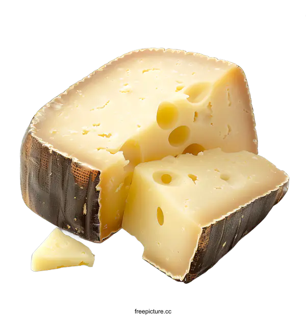[Transparent Background PNG]A wedge of cheese on a white background
