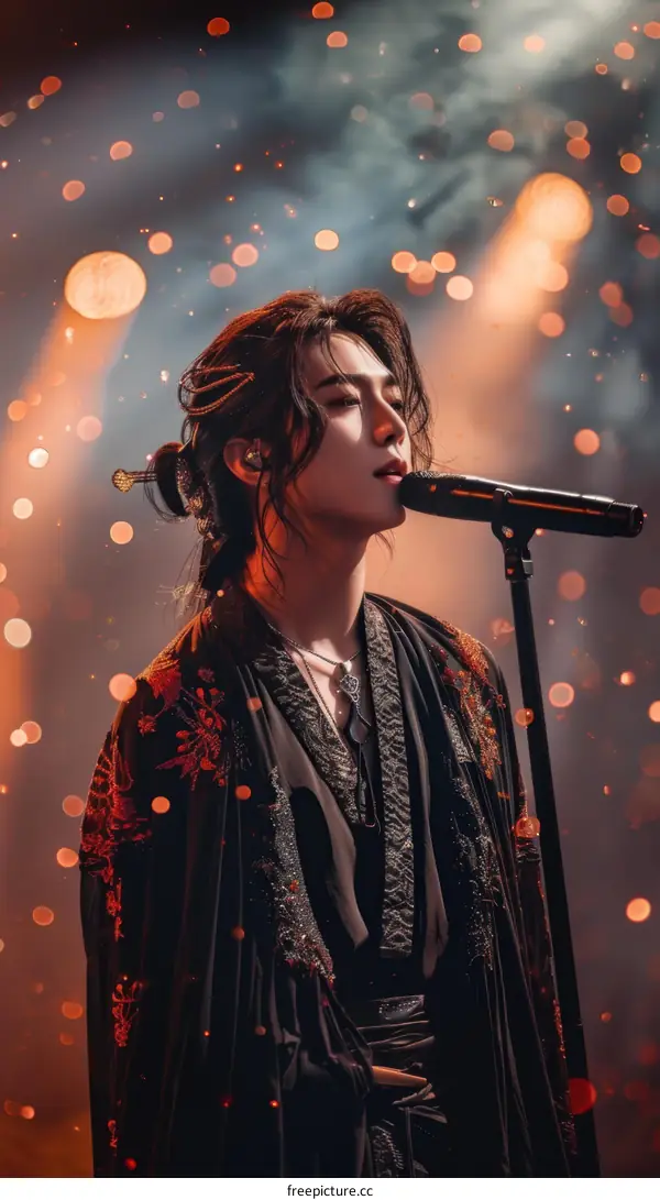 Asian Male Singer Performing on Stage