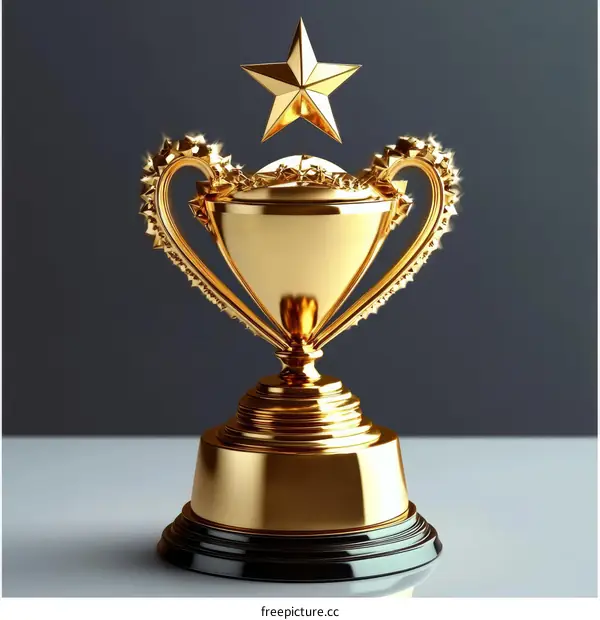 Golden Trophy with Star Award