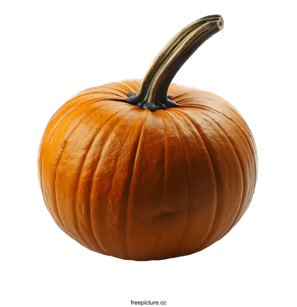 [Transparent Background PNG]Whole Orange Pumpkin Isolated on White Background