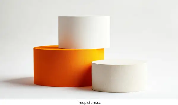 Abstract Geometric Cylindrical Shapes Display