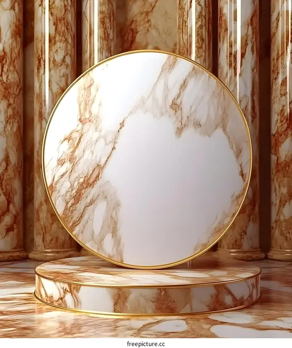 Marble Platform with Golden Trim