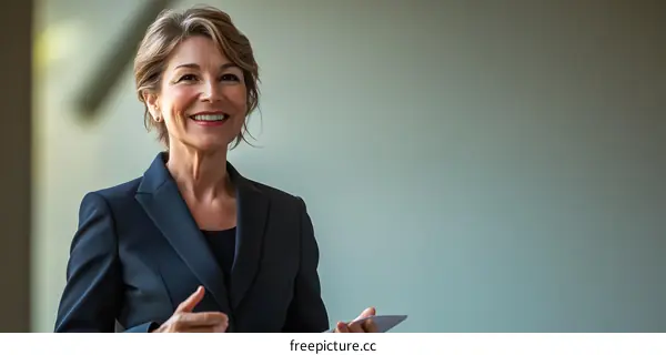 Portrait of a Smiling Woman in Business Attire