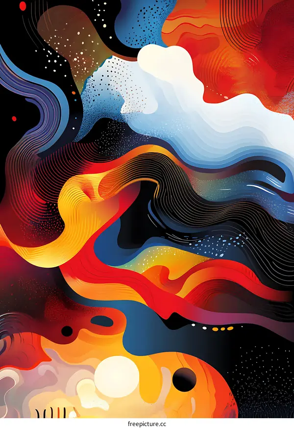 Abstract Colorful  Wavy Pattern Design