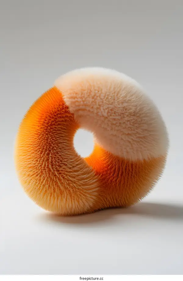 Orange and white 3D rendering of a torus knot