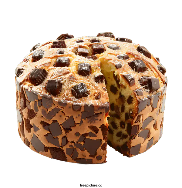 [Transparent Background PNG]Chocolate Chip Coffee Cake Isolated on White Background