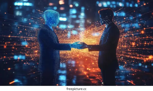 Digital Business Partnership Illustration