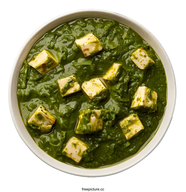 [Transparent Background PNG]Indian Palak Paneer Curry Dish