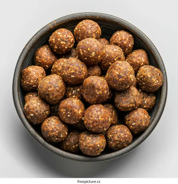 Bowl of homemade healthy energy balls