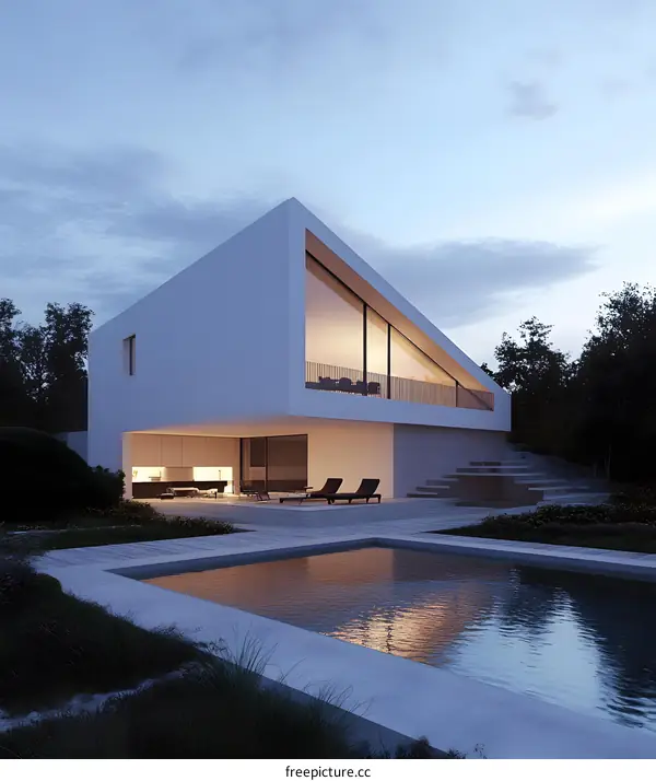 Modern Minimalist House with Pool and Landscape Design