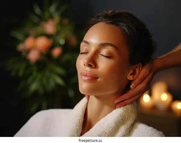 Relaxing Neck Massage in a Spa Setting