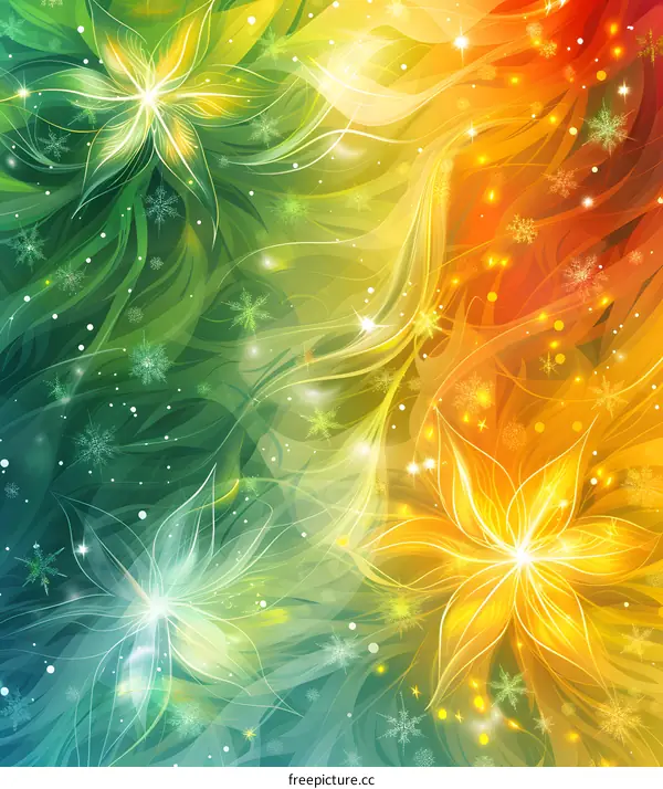 Flowers and snowflakes