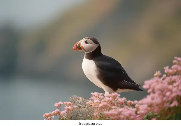 Puffin Bird on Rocky Coastline