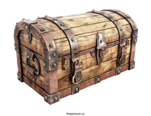 [Transparent Background PNG]Old Wooden Chest Isolated on transparent background