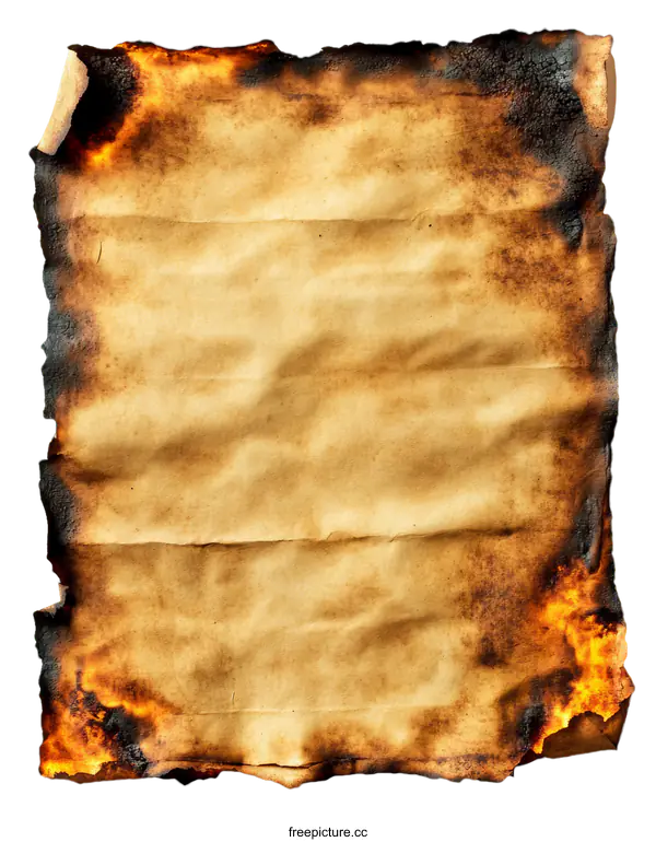 [Transparent Background PNG]Burnt Ancient Paper Texture Background