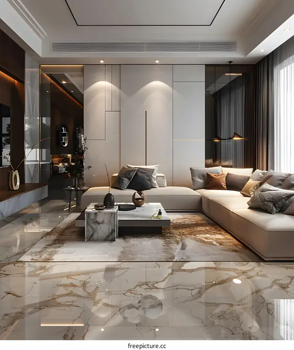 Modern minimalist style living room