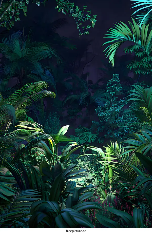 Dark Green Tropical Rainforest Background