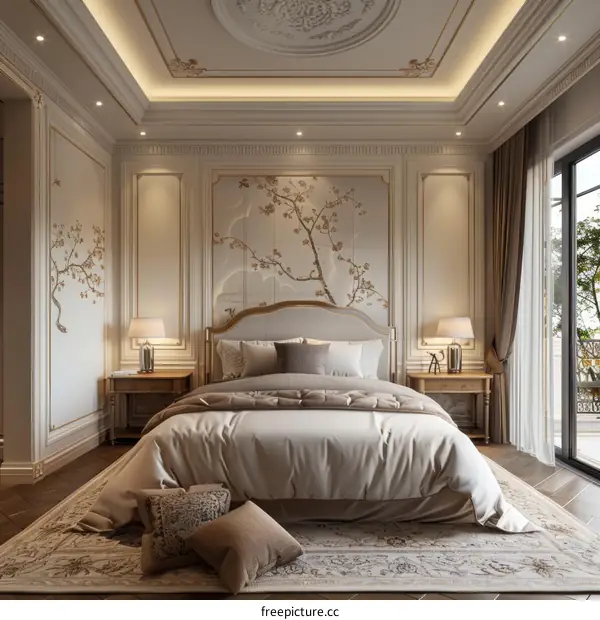 Luxury Elegant Bedroom Interior Design Illustration