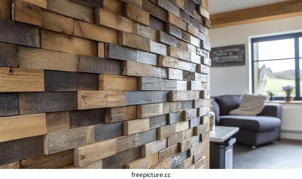 Wooden Wall Decor Design with Various Shades