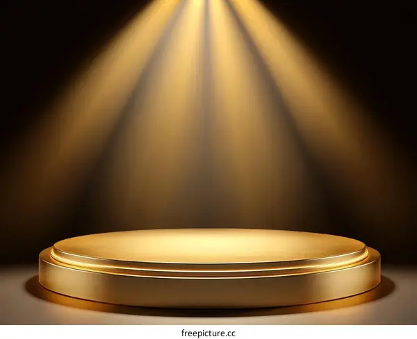 Golden Stage Display Podium Background Illustration