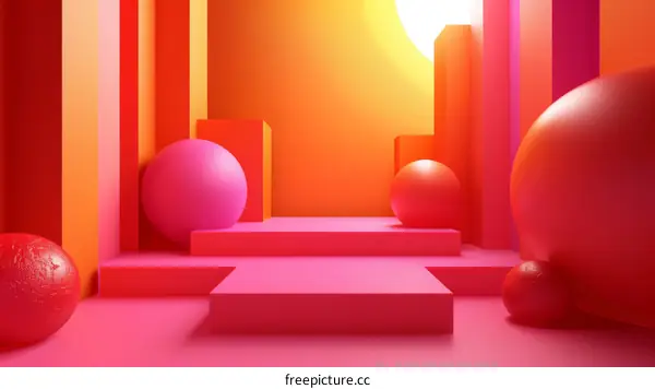 Abstract Geometric Shapes Colorful Scene Design