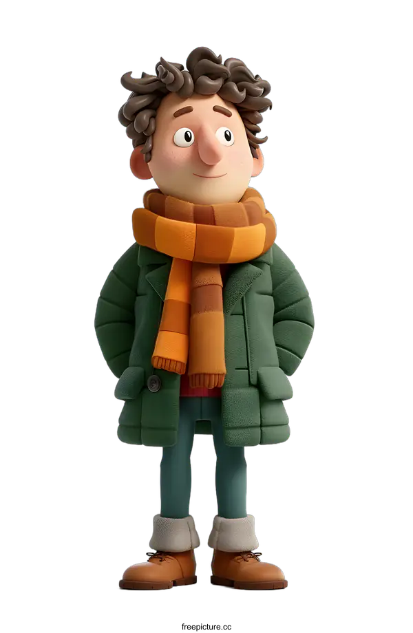 [Transparent Background PNG]Cartoon Character in Winter Clothes