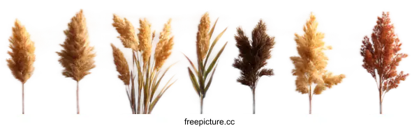 [Transparent Background PNG]Colorful Dried Pampas Grass Arrangement