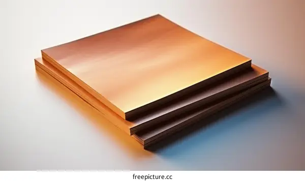 Three copper sheets stacked together