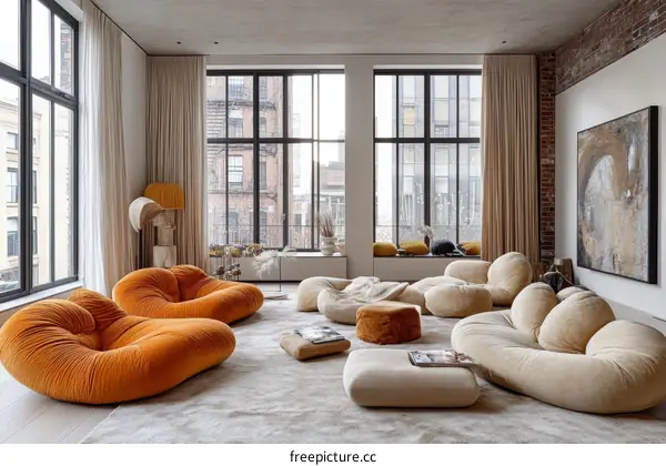 Modern Living Room Interior Design with Unique Furniture