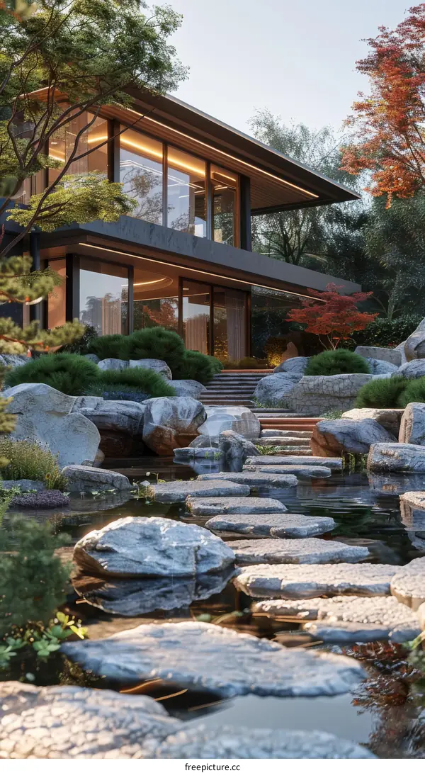 Modern Japanese-style House with Zen Garden