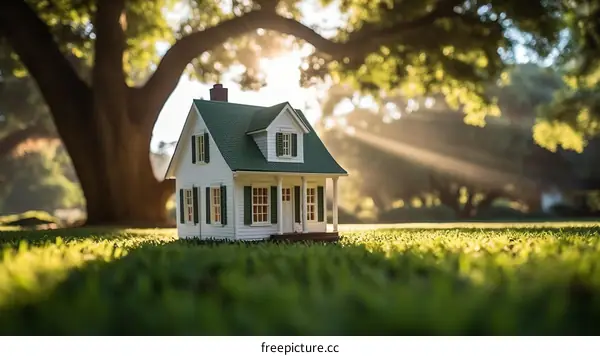 Small White House in the Woods