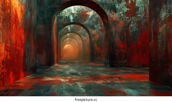 Symmetrical Archway Hallway