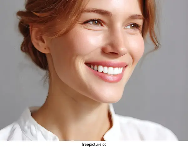 Closeup Beauty Woman Smile Portrait