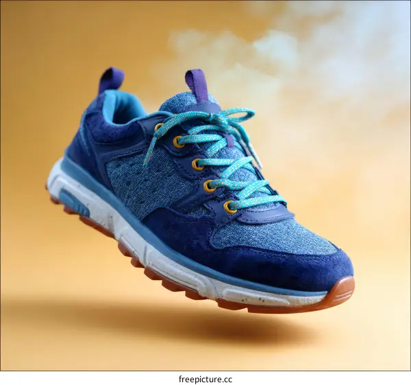 Stylish Blue Sports Shoe Leathers