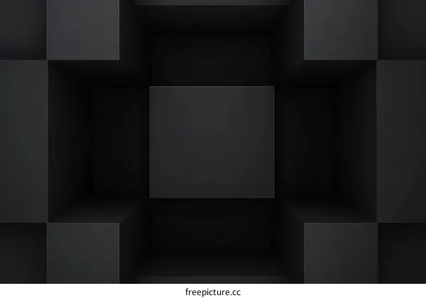 Abstract Geometric Black Cubes Background Design