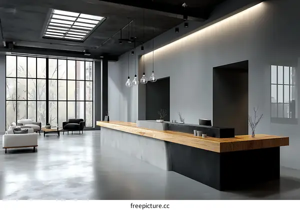 Modern Industrial Reception Area Design