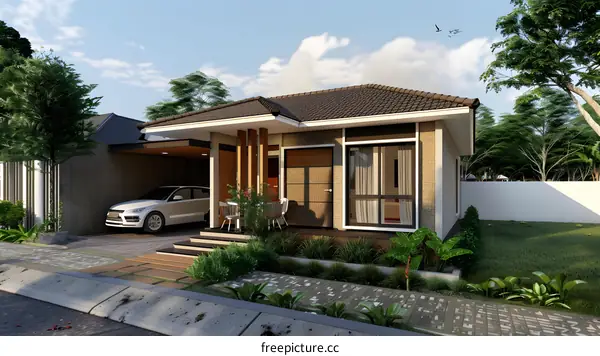Modern Minimalist House Design with a Carport