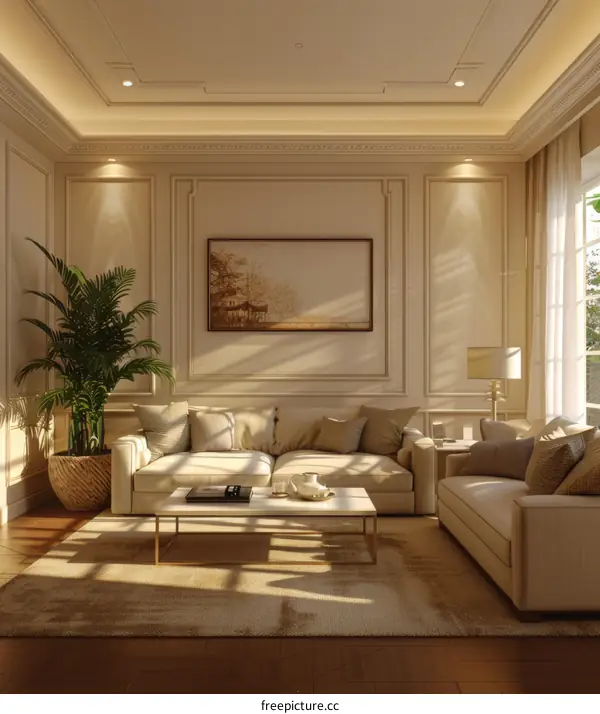 Bright living room interior design