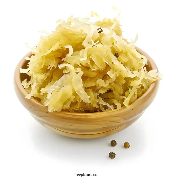 Sauerkraut in a Wooden Bowl