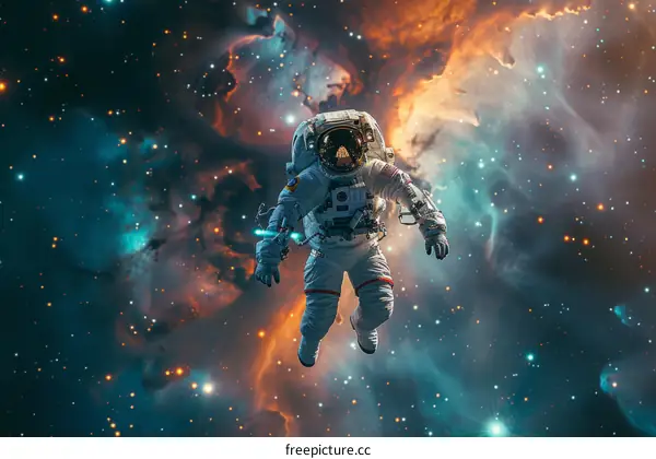Astronaut Explores the Boundless Depths of Space