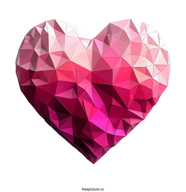 [Transparent Background PNG]Geometric Heart Illustration