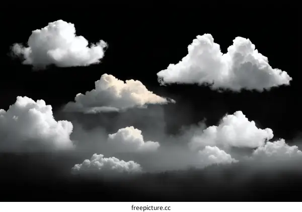 Dramatic Cloudscape Against a Dark Sky